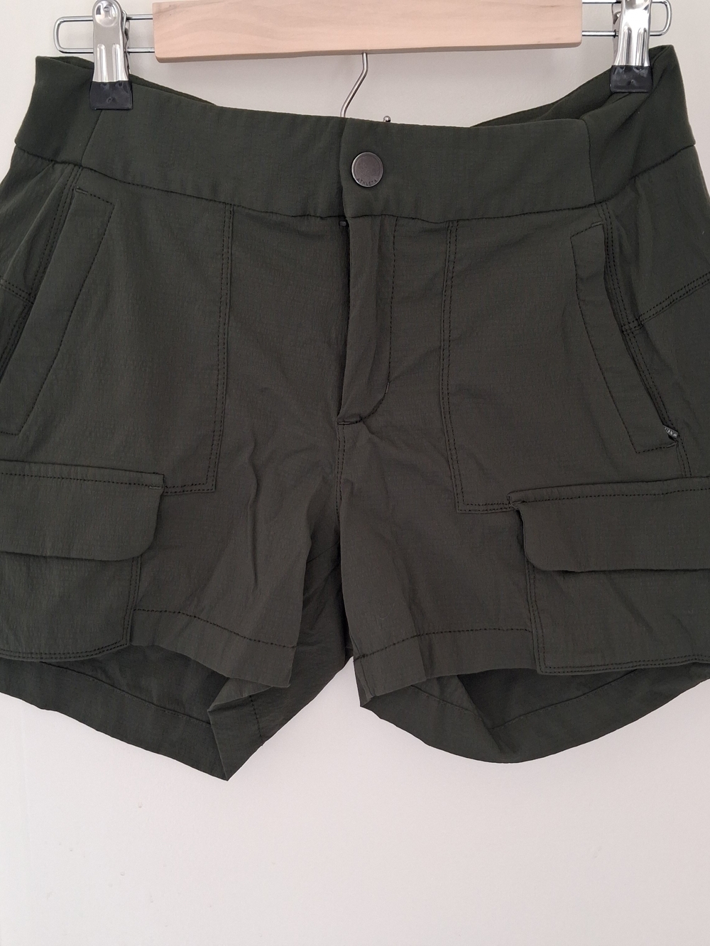 Athleta Olive Green Utility Athletic Shorts - Picture 4 of 5